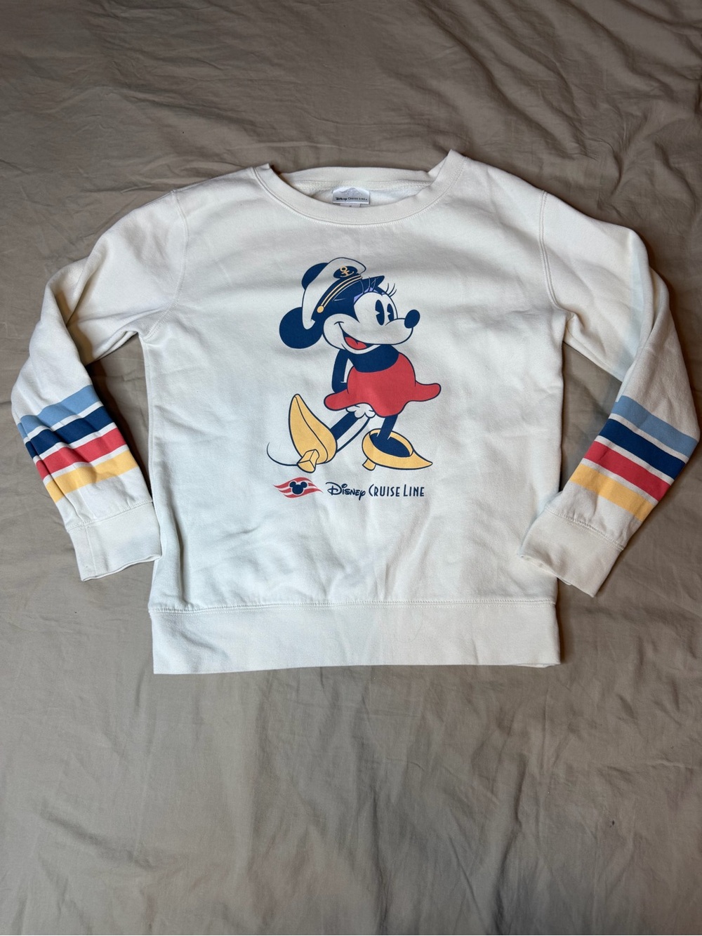 Disney Cruise Line Minnie Mouse Sweatshirt Size Medium White